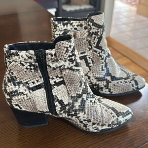 Barely worn snakeskin booties size 5 1/2-6
